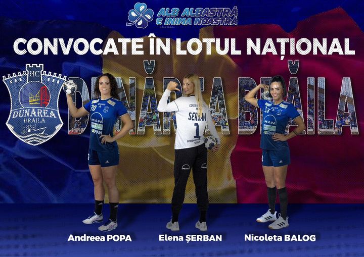 Trei handbaliste, de la Dunărea Brăila, vor face parte din lotul Echipei Naționale a&nbsp;României!