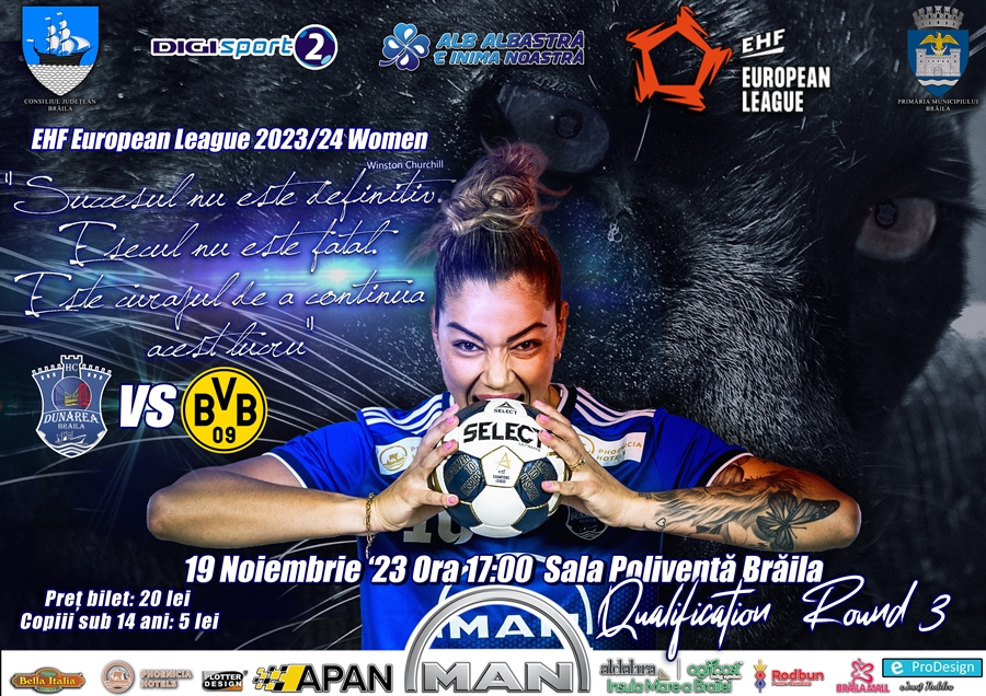 Panterele Dunării Brăila vor juca duminică, acasă | Meci retur cu formația germană Borussia&nbsp;Dortmund