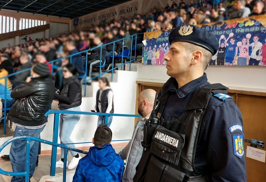 Efective din cadrul IJJ Brăila vor asigura ordinea publică la evenimentele sportive din acest&nbsp;weekend