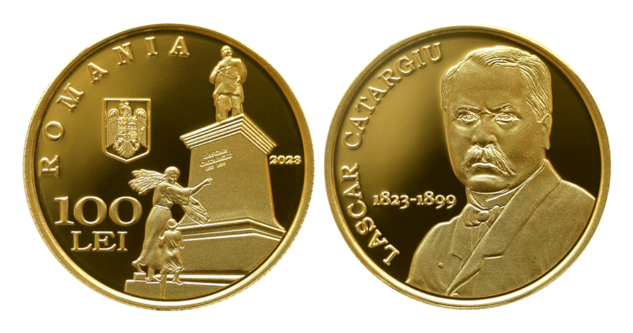 BNR a lansat, în circuitul numismatic, o nouă monedă din aur cu tema “200 de ani de la nașterea lui Lascăr&nbsp;Catargiu”
