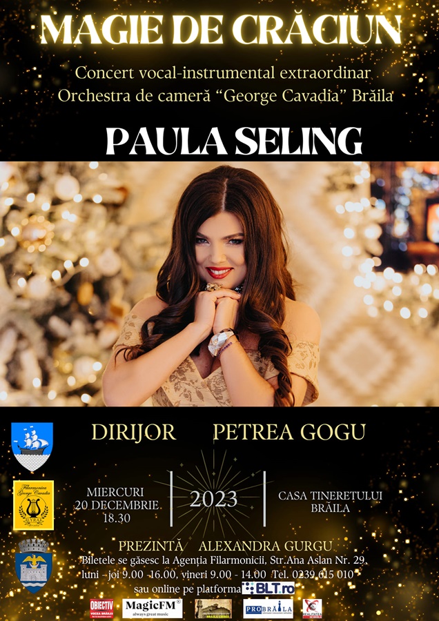 “Magie de Crăciun”, concert extraordinar de colinde cu Paula&nbsp;Seling