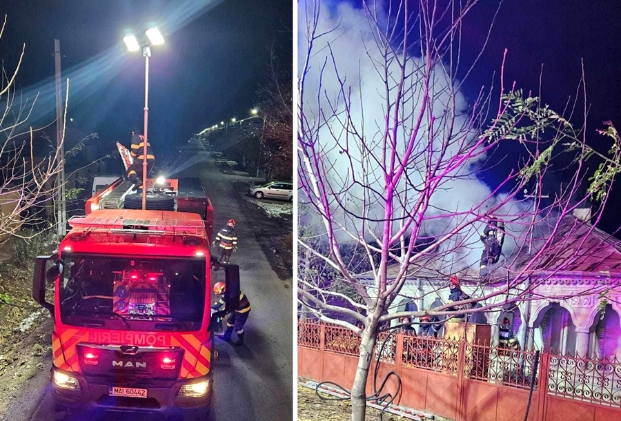 Gospodărie arsă de flăcări, în localitatea&nbsp;Tichilești