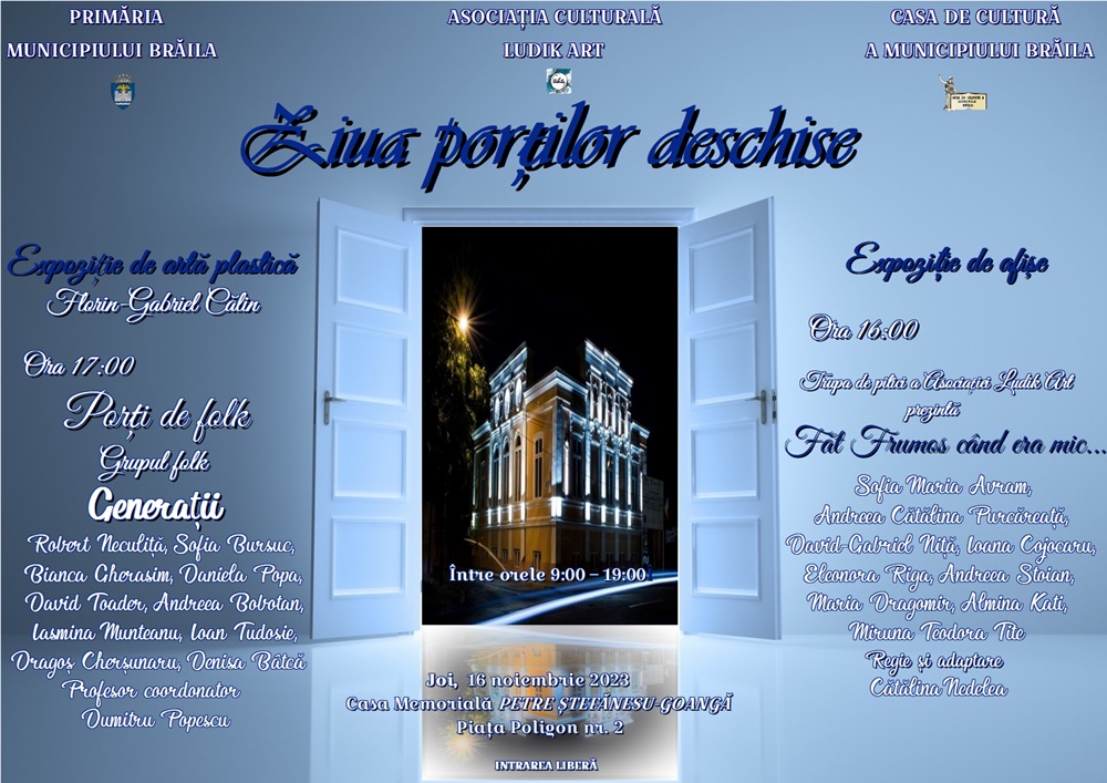 “Ziua Porților Deschise” la Casa de Cultură a Municipiului&nbsp;Brăila