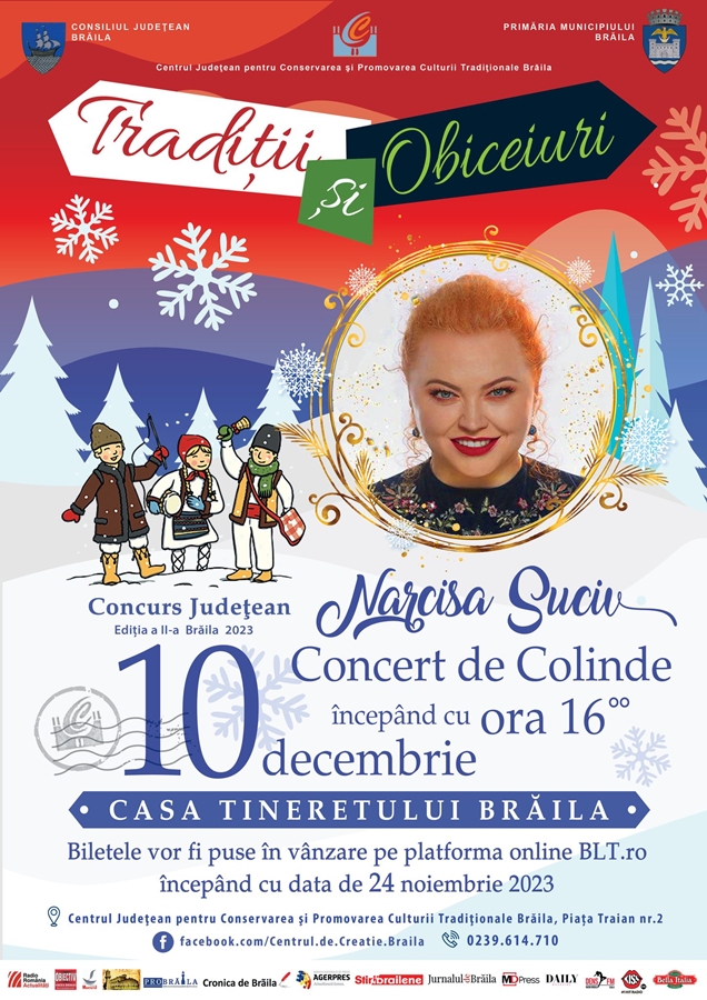 Îndrăgita interpretă Narcisa Suciu revine la Brăila într-un Concert de&nbsp;colinde