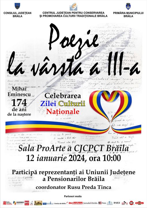 “Poezie la vârsta a III-a”, eveniment dedicat celebrării Zilei Culturii&nbsp;Naționale