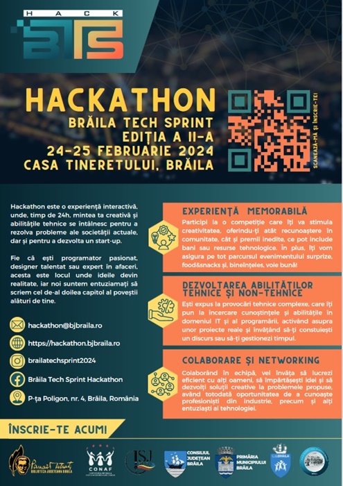 Biblioteca Județeană “Panait Istrati” a demarat înscrierile în competiția “Brăila Tech Sprint&nbsp;2024”