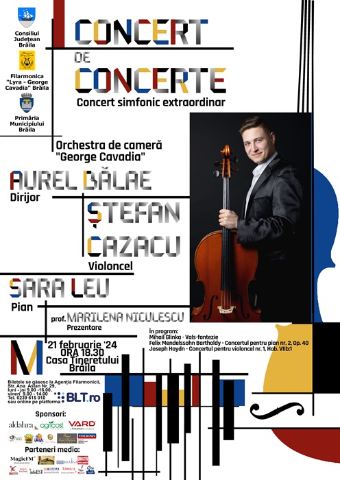 “Concert de concerte” cu violoncelistul Ștefan Cazacu și pianista Sara&nbsp;Leu