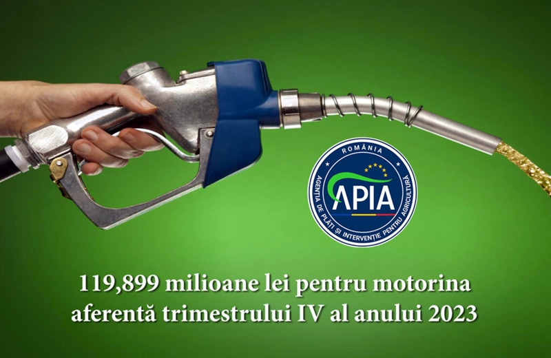APIA oferă fermierilor 119,899 milioane lei, pentru motorina aferentă trimestrului IV din&nbsp;2023