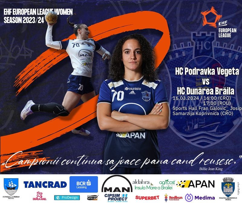 Drumul european continuă pentru Dunărea Brăila | Panterele albastre vor juca în deplasare cu Podravka Vegeta&nbsp;(Croația)