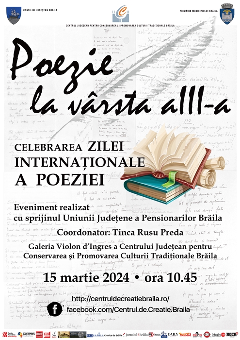 “Poezie la vârsta a treia”, eveniment cultural dedicat Zilei Internaționale a Poeziei, prilej de onorare a&nbsp;literaturii