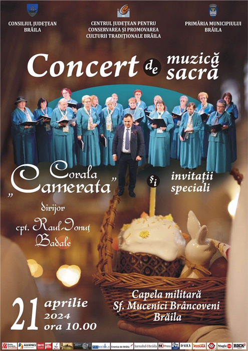 Concert de muzică sacră, susținut de Corala Camerata și invitaţii săi, desfășurat sub bagheta dirijorului cpt. Raul Ionuț&nbsp;Badale