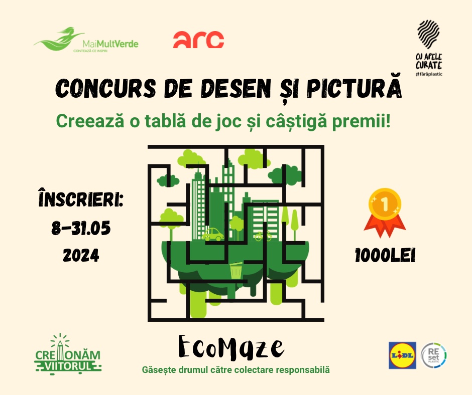 Creionăm Viitorul și Biblioteca “Panait Istrati” invită copiii și adulții să se înscrie la concursul de desen și pictură „Tablă de Joc Ecologic Colectează separat,&nbsp;frate!”