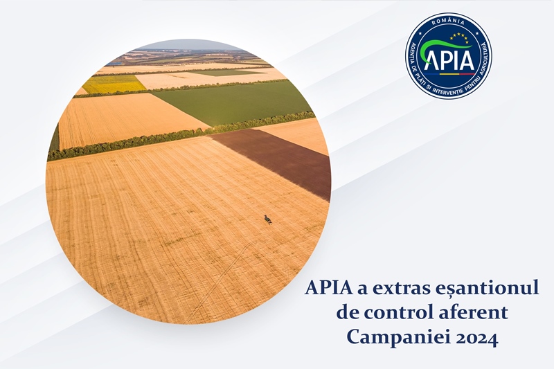 APIA a extras eșantionul de control aferent Campaniei 2024, ce conține un număr total de 13.160 fermieri și o suprafață totală controlată de 795.003,69&nbsp;ha