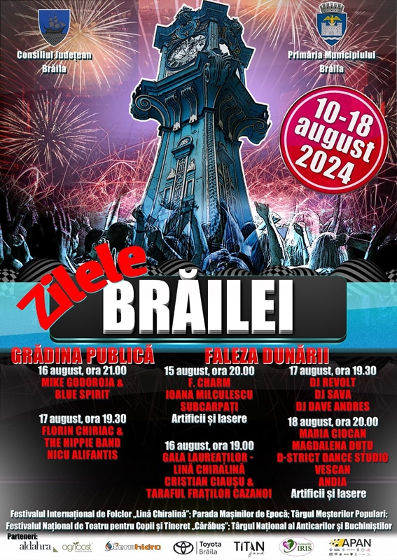 Concerte, parade, festivaluri, jocuri de artificii la Zilele Municipiului Brăila, un eveniment devenit&nbsp;tradiție