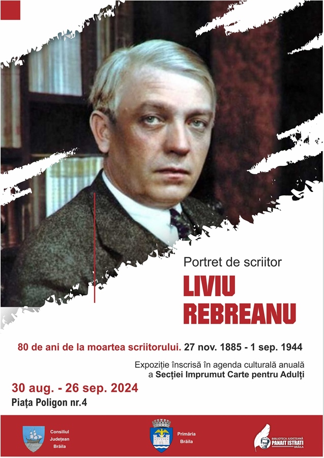 Expoziție documentară sub titlul “Liviu Rebreanu – Portret de scriitor”, dedicată împlinirii a 80 de ani de la moartea&nbsp;acestuia