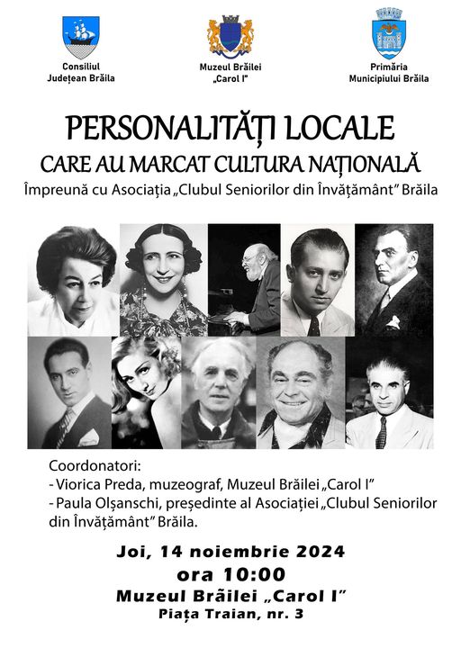 “Personalități locale care au marcat cultura națională”, eveniment destinat seniorilor brăileni din&nbsp;invățământ