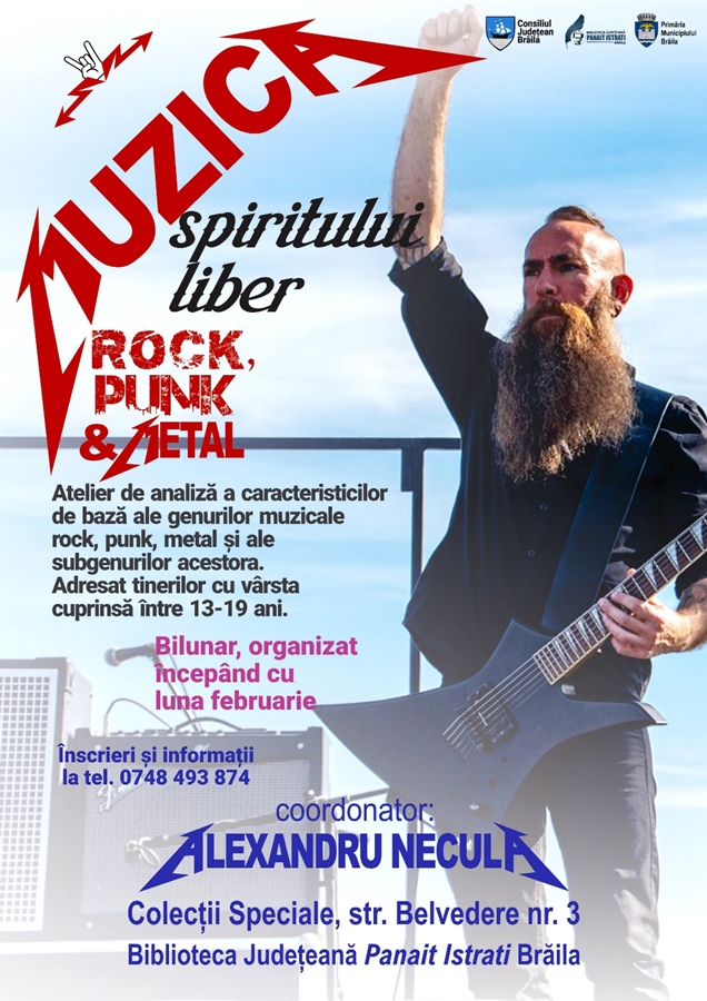 Se fac înscrieri la Atelierul “Muzica spiritului liber – ROCK, PUNK &&nbsp;METAL!”