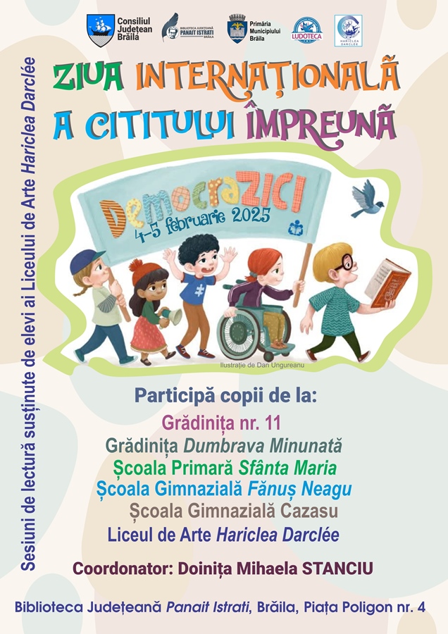 Evenimente speciale, dedicate Zilei Internaționale a Cititului Împreună (ZICI), organizate de Biblioteca “Panait&nbsp;Istrati”