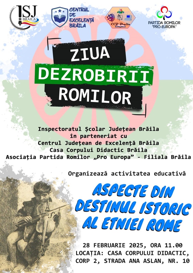 “Aspecte din destinul istoric al etniei rome”, activitate educativă la Casa Corpului Didactic&nbsp;Brăila