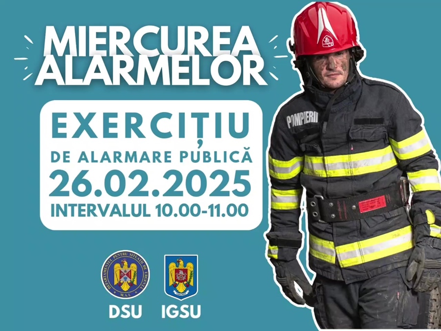 “Miercurea alarmelor” – exercițiu de alarmare publică, în Județul&nbsp;Brăila
