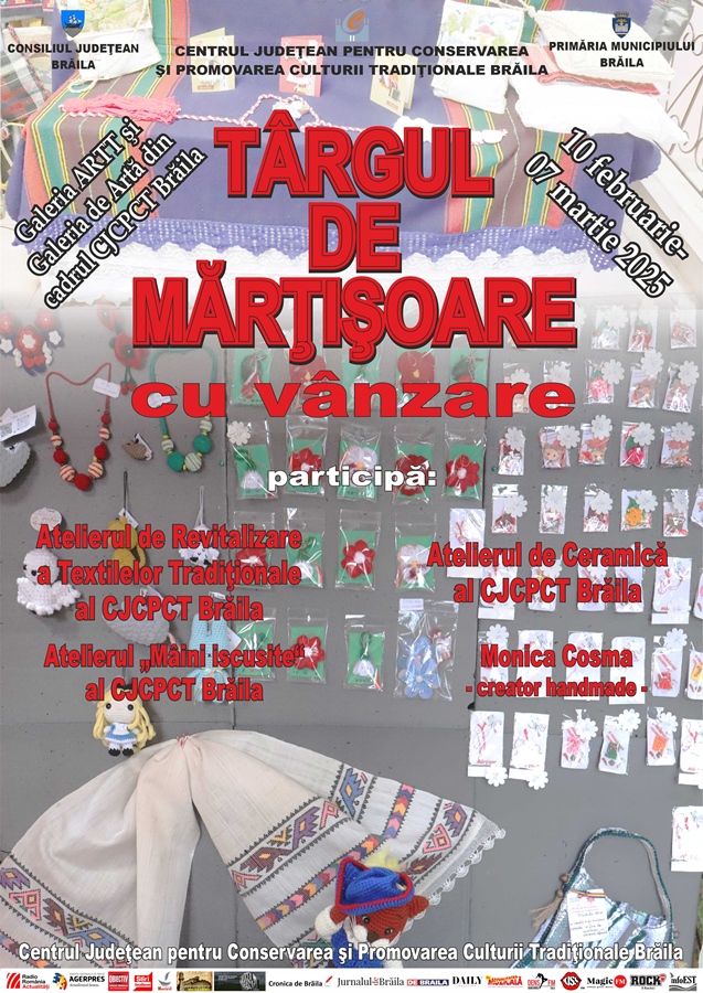 Târg de Mărţişoare, la Brăila, în perioada 10 februarie – 7 martie&nbsp;2025