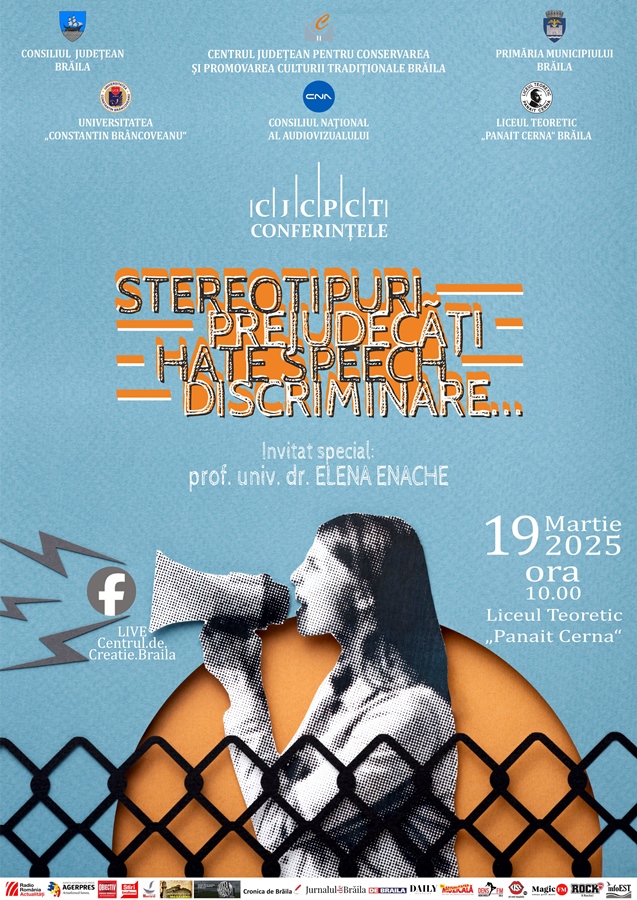 Conferință tematică – Stereotipuri, Prejudecăți, Hate speech,&nbsp;Discriminare