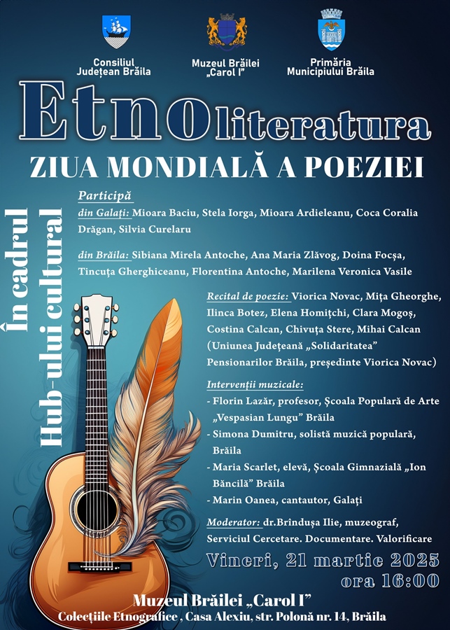 De Ziua Mondială a Poeziei, o nouă întâlnire în cadrul Hub-ului cultural “Etnoliteratura”