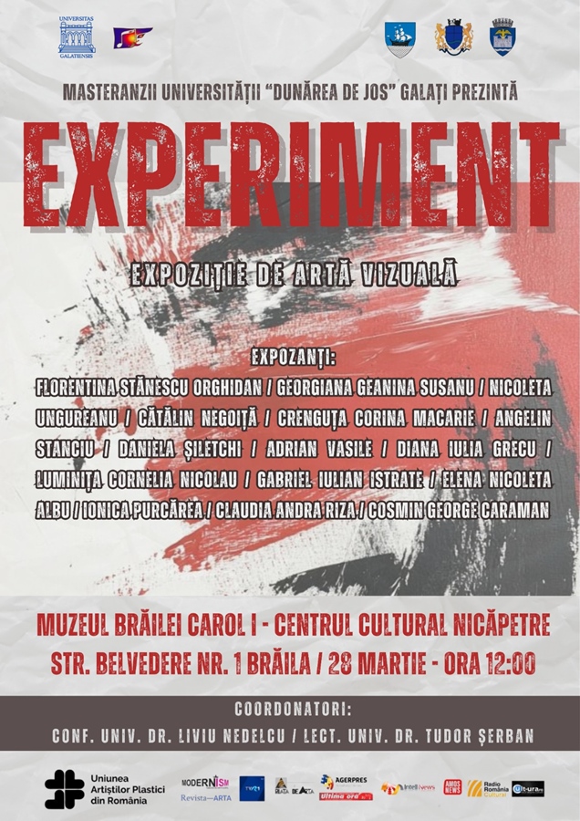 „Experiment”, expoziție de artă vizuală a masteranzilor din cadrul Facultății de Arte a Universității „Dunărea de Jos” din&nbsp;Galați