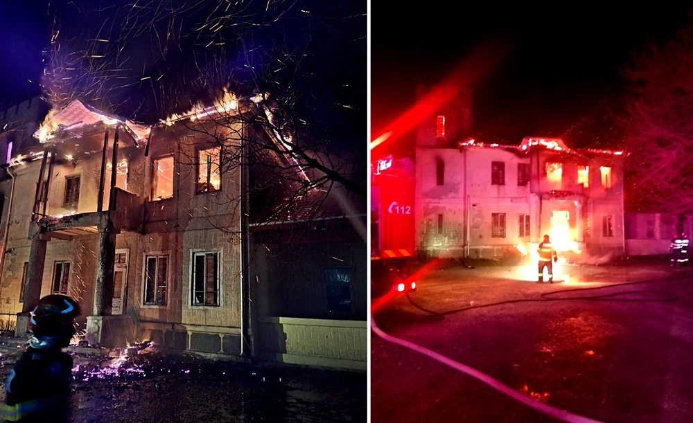 Conacul Conților de Roma, din localitatea Viziru, cuprins de flăcări! Intervenția salvatoare a&nbsp;pompierilor!