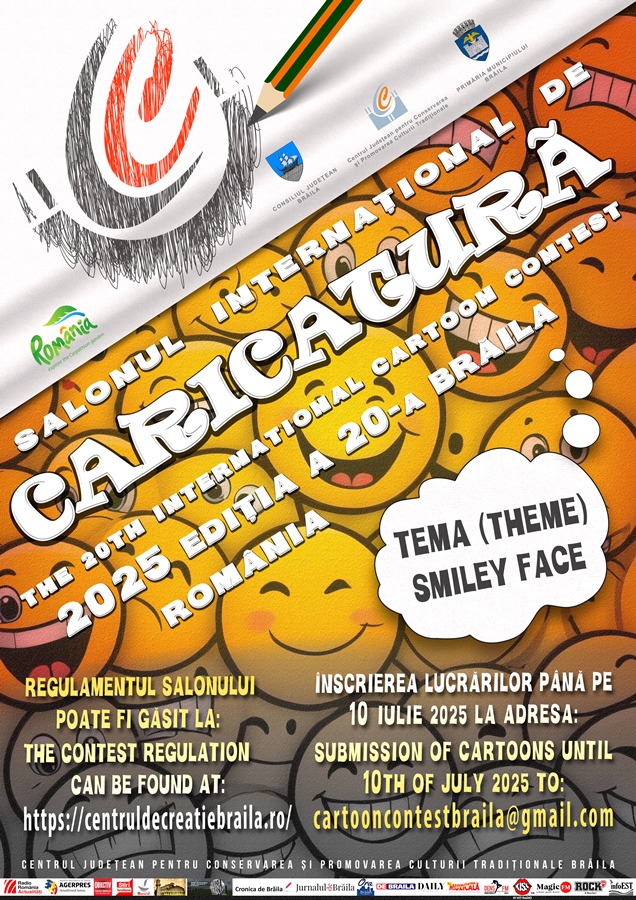 Caricaturiştii amatori sau profesionişti pot trimite lucrări pentru concursul “Salonul Internațional de Caricatură”, de la&nbsp;Brăila