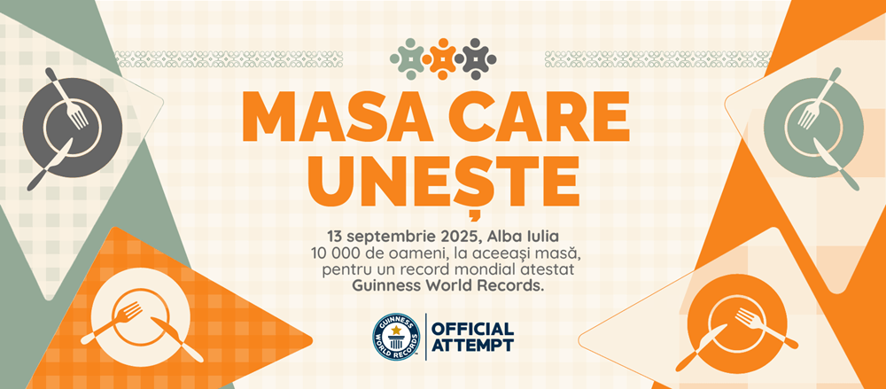 România va intra în Cartea Recordurilor cu “Masa care Unește”, o masă întinsă pe 2,7&nbsp;km